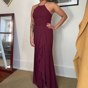 David's Bridal Bridesmaid's dress in Wine
